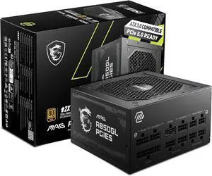MAG A850GL PCIE 5 & ATX 3.0 Gaming Power Supply - Full Modular - 80 Plus Gold Certified 850W - Compact Size - ATX PSU