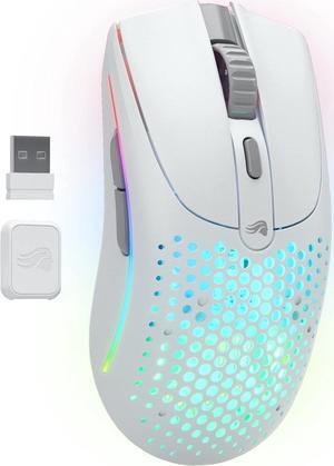 Glorious Gaming Model O 2 Wireless Gaming Mouse - Hybrid 2.4GHz & Bluetooth Wireless, 68g Superlight, Long Battery Life, 26k BAMF 2.0 Sensor, RGB, Ambidextrous, 6 Buttons, PTFE Feet - White