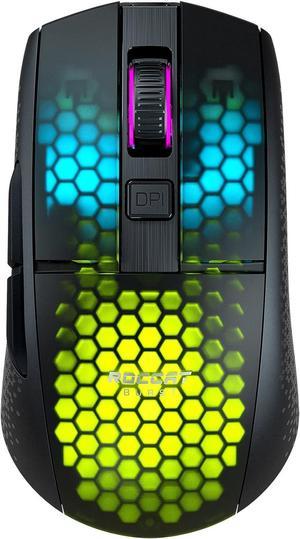 ROCCAT Burst Pro Air Lightweight Symmetrical, Wireless RGB Gaming Mouse with 19K DPI Optical Owl-Eye Sensor, Optical Switches, Titan Wheel, 81-Gram Weight  Black