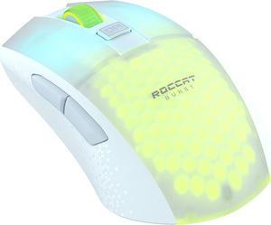 ROCCAT Burst Pro Air Lightweight Symmetrical Optical Wireless RGB Gaming Mouse with 19K DPI Optical Owl-Eye Sensor, Optical Switches, Titan Wheel, 81-Gram Weight  White