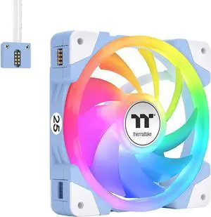 SWAFAN EX 12 ARGB Cooling Fan, Hydrangea Blue, 3-Fan pcak, 500~2000 RPM, Magnetic Connection, Reversable Blades, sync with MB RGB Software, CL-F183-PL12BU-A