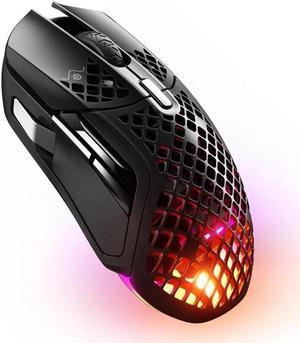 SteelSeries Aerox 5 Wireless - Holey RGB Gaming Mouse - Ultra-lightweight Water Resistant Design - 9 Buttons  Bluetooth/2.4 GHz - 18K DPI TrueMove Air Optical Sensor