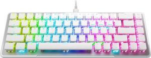 Roccat Vulcan II Mini65% Optical PC Gaming Keyboard with Customizable RGB Illumination, Detachable Cable, Button Duplicator, On-board profiles, Aluminum Plate, 100 million Keystroke Durability -White