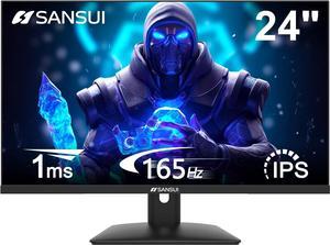 SANSUI 24 Inch Gaming Monitor 165Hz DP x1 HDMI x2 Ports IPS Computer Monitor Racing FPS RTS Modes 1ms Response Time 110 sRGB ESG24X5 HDMI Cable 15m Included