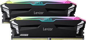 Lexar 32GB (2x16GB) ARES RGB DDR5 RAM 6000MT/s CL30 Desktop Memory - Expo and In-tel XMP 3.0, Black (LD5BU016G-R6000GDLA)