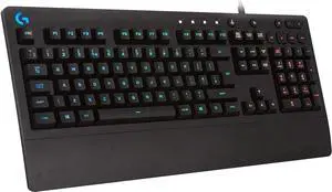 G213 Prodigy Gaming Keyboard, LIGHTSYNC RGB Backlit Keys, Spill-Resistant, Customizable Keys, Dedicated Multi-Media Keys  Black