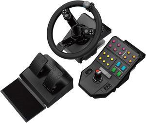 G Farm Simulator Heavy Equipment Bundle (2nd Generation), Steering Wheel Controller for Farm Simulation 22 (or Older), Pedals, Vehicle Side Panel Control Deck for PC
