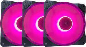 APEVIA CO312L-PK Cosmos 120mm Pink LED Ultra Silent Case Fan w/ 16 LEDs & Anti-Vibration Rubber Pads (3 Pk)