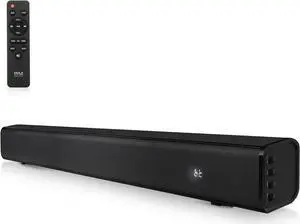 Pyle Home Theater Soundbar Speaker - Wave Base Streaming Tabletop Stand Mount TV Digital System with AUX/Digital Optical Audio Connector Jacks/USB Port, HDMI /ARC, Full Sound Reproduction