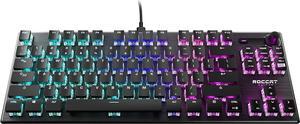 ROCCAT Vulcan TKL Linear PC Gaming Keyboard, Titan Switch Mechanical with Per Key AIMO RGB Lighting, Tenkeyless, Compact Design, Anodized Aluminum Top Plate, Detachable USB-C Cable, Black
