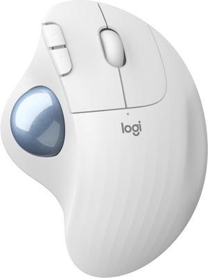 ERGO M575 Wireless Trackball Mouse - Easy thumb control, precision and smooth tracking, ergonomic comfort design, for Windows, PC and Mac with Bluetooth and USB capabilities - Off White