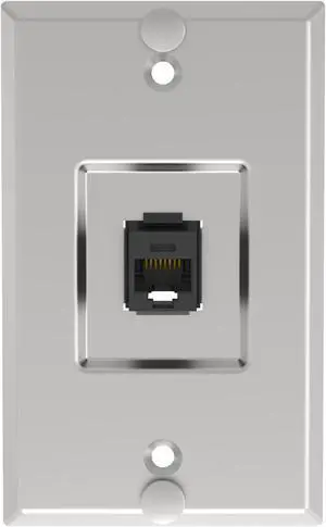 Panduit KWPK6 Stainless Steel Keystone Wall/Phone Faceplate with Cat6 Jack Module, Like KWP6PY