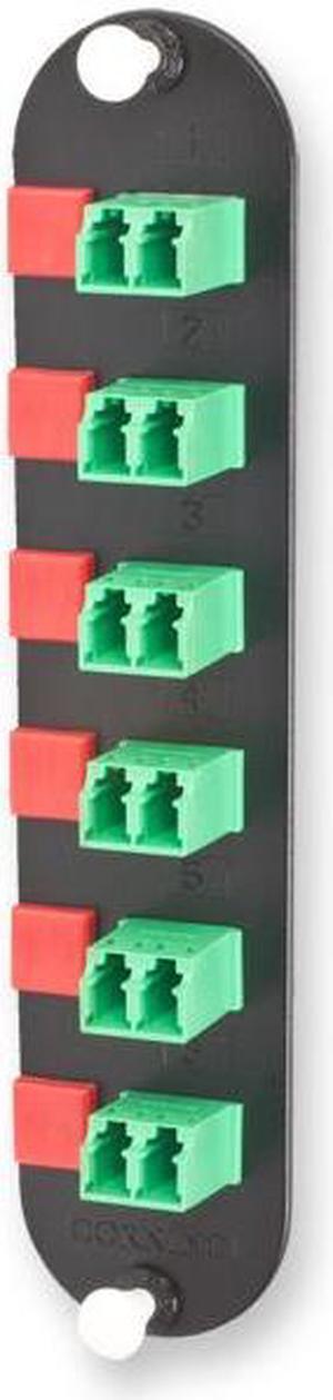 Corning CCH-CP12-B3 Closet Connector Housing Patch Panel with 6 LC Duplex OS2 Singlemode APC Polish Adapters, 12 Fiber