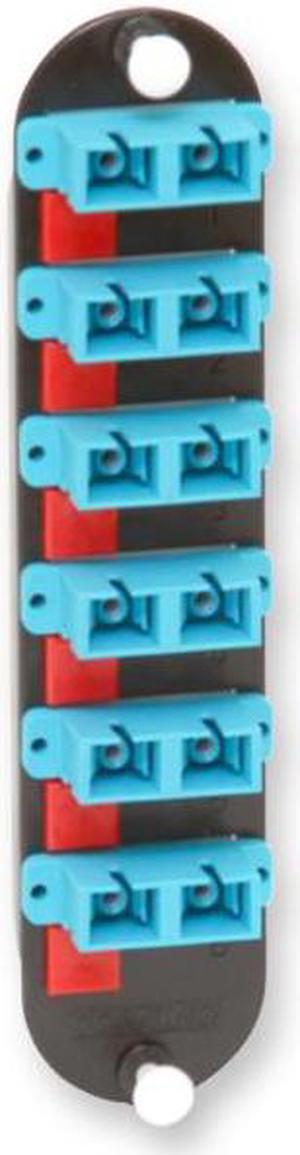 Corning CCH-CP12-E7 Closet Connector Housing Panel with 6 SC Duplex Laser-Optimized OM3/OM4 Multimode 50um Adapters, 10Gig Aqua