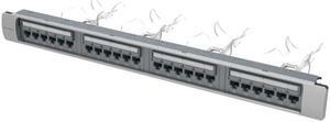 Commscope 760152561 SYSTIMAX 360 GigaSPEED XL 1100GS3 RJ45 Patch Panel - iPatch Ready - 1U - 24 Ports - Solid - EIA 19-inch Rack - Straight Panel - Powder-coated Steel - Cool Gray and Satin Chrome