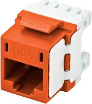 Hubbell HJ6AOR25 Nextspeed Ascent 10GbE Universal Wired Cat6a Keystone Jack, Orange 25 Pack
