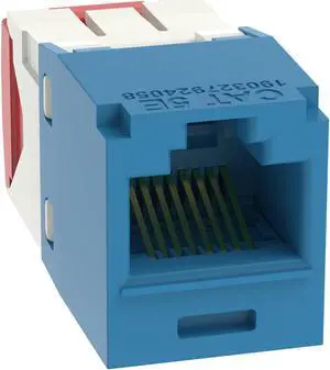 Panduit CJ5E88TGBU Mini-Com Cat5e TX-5e Modular Jack, Blue, Box of 50