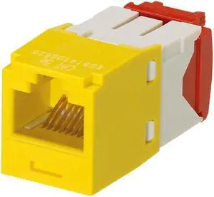 Panduit CJ5E88TGYL Mini-Com Cat5e TX-5e Modular Jack, Yellow, Box of 50