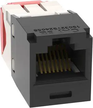 Panduit CJ5E88TGBL Mini-Com Cat5e TX-5e Modular Jack, Black, Box of 50