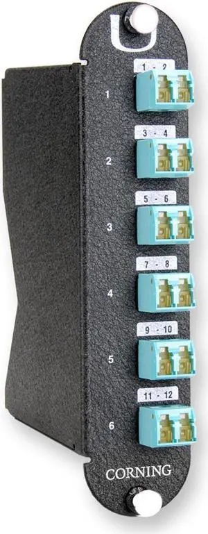 Corning CCH-UM12-05-93Q Closet Connector Housing Module, 12 Fiber Shuttered LC Duplex to MTP Module, Multimode 50um OM4