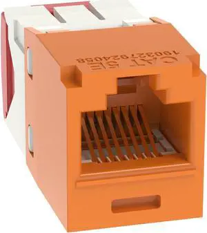 Panduit CJ5E88TGOR Mini-Com Cat5e TX-5e Modular Jack, Orange, Box of 50