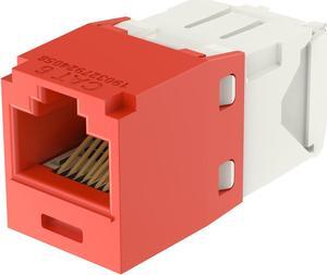 Panduit CJ688TGRD Mini-Com TX6 Plus Giga-Channel Cat6 Jack, Red, Box of 50
