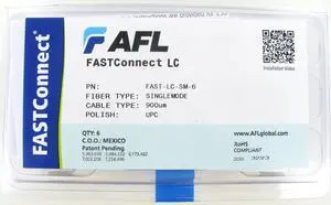 AFL FAST-LC-SM-6 FastConnect LC Singlemode SM OS2 Fiber Optic Connector, 6-Pack AFL FAST-LC-SM-6 FastConnect LC Singlemode SM OS2 Fiber Optic Connector, 6-Pack