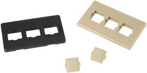 Commscope M13C-003 3-Port M-Series Furniture Faceplate, Black