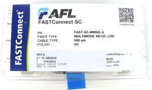 AFL FAST-SC-MM50L-6 FastConnect SC MM 50 OM3/OM4 Fiber Optic Connector, 6-Pack