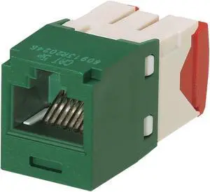 Panduit CJ5E88TGGR Mini-Com Cat5e TX-5e Modular Jack, Green, Box of 50