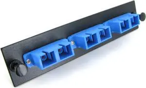 Hubbell FSPSCDS3B Fiber Optic Adapter Panel, 3-Port Duplex SC Singlemode OS2