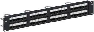 Commscope Uniprise 48-Port Cat6 Unshielded 2U RJ45 Patch Panel, Black 760180059