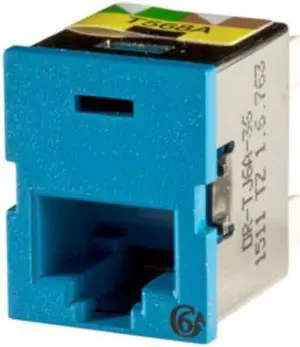 Ortronics Clarity Cat6a TracJack T568A/B 8 pos Blue White 180 Degree