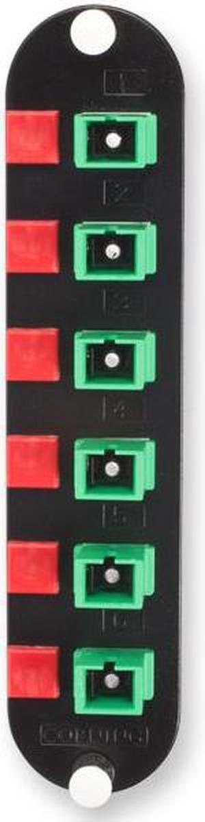 Corning CCH-CP06-6C Fiber Optic Adapter Panel, 6 SC Simplex OS2 Singlemode APC Polish
