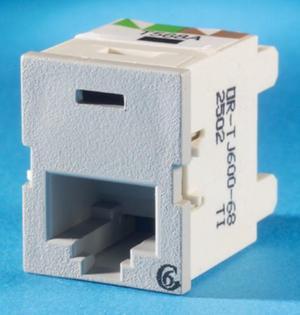 On-Q/Legrand Clarity 6 TracJack, T568A/B, 180 degree, Wiremold Lt Gray