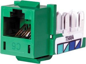 Hubbell HXJ6GN24 XCelerator Cat6 Jack, Green 24-Pack