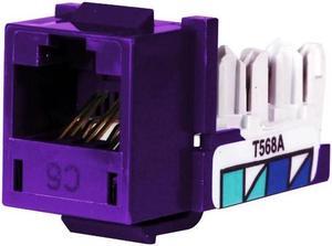 Hubbell HXJ6P24 XCelerator Universal Wired Cat6 Jack, 24 Pack, Purple