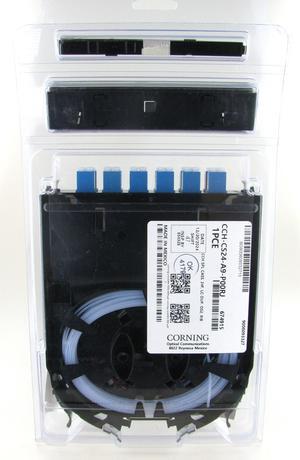 Corning CCH-CS24-A9-P00RJ Pigtailed Splice Cassette, 24 Fiber, LC UPC Duplex Singlemode (OS2), Ribbon