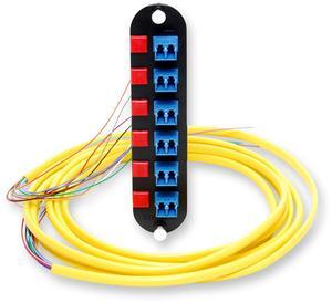 Corning CCH-CP12-A9-P03RH Pigtailed Fiber Panel with 6 LC Duplex OS2 SM Singlemode Adapters