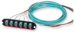 Corning CCH-CP12-E4-P03SH Pigtailed Fiber Adapter Panel, 12 Fiber LC Duplex 50um Multimode MM OM4