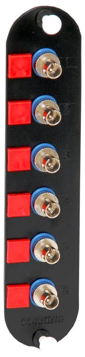 Corning CCH-CP06-19T Fiber Adapter Panel, 6 ST Simplex OS2 Singlemode Adapters
