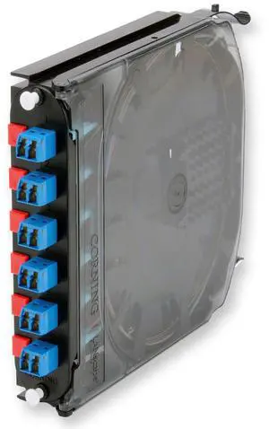 Corning CCH-CS12-AE-P00RE Pigtailed Splice Cassette, 12 Fiber, LC UPC Duplex Shuttered Singlemode OS2