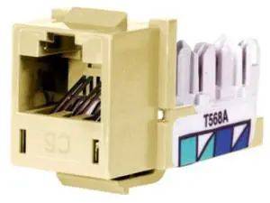 Hubbell HXJ6EI24 NextSpeed XCelerator Universal Wired Cat6 Jack, 24-Pack, Ivory