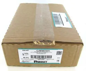 Panduit CJ5E88TGVL Mini-Com Cat5e TX-5e Modular Jack, Violet, Box of 50