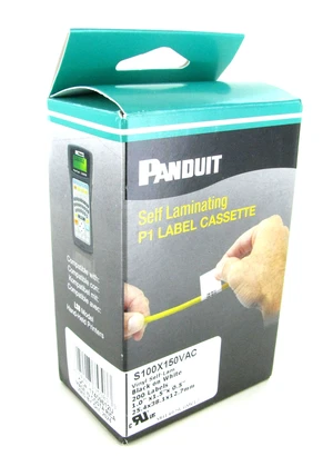 Panduit P1 Label Cassette, LS8 Vinyl Self Laminating Labels 1X1.55 POA Clear/White Panduit P1 Label Cassette, LS8 Vinyl Self Laminating Labels 1X1.55 POA Clear/White