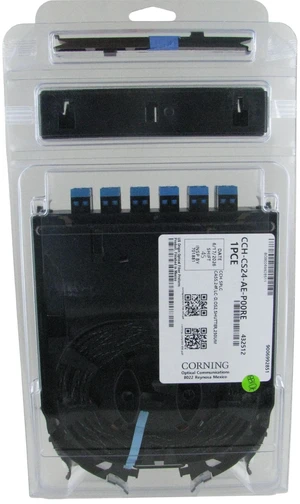 Corning CCH-CS24-AE-P00RE Pigtailed Splice Cassette, 24 Fiber, LC UPC Polish, Duplex Shuttered Singlemode OS2 Corning CCH-CS24-AE-P00RE Pigtailed Splice Cassette, 24 Fiber, LC UPC Polish, Duplex Shuttered Singlemode OS2