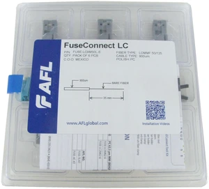 AFL FUSE-LC9M50L-6 Splice-on LC OM3/OM4 Fiber Optic Connector, 6-Pack AFL FUSE-LC9M50L-6 Splice-on LC OM3/OM4 Fiber Optic Connector, 6-Pack