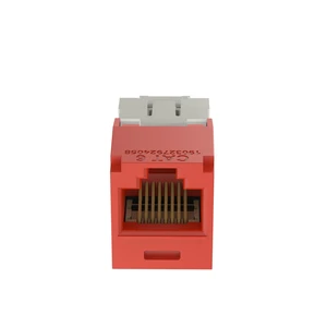 Panduit CJ688TGRD-50 Mini-Com TX6 Plus Cat6 RJ45 Ethernet Jack Module, UTP Unshielded, Red, 50-Pack Panduit CJ688TGRD-50 Mini-Com TX6 Plus Cat6 RJ45 Ethernet Jack Module, UTP Unshielded, Red, 50-Pack