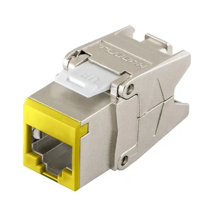 Hubbell HJS6Y Cat 6 Shielded RJ45 Ethernet Keystone Jack Yellow Cobra-Lock Hubbell HJS6Y Cat 6 Shielded RJ45 Ethernet Keystone Jack Yellow Cobra-Lock