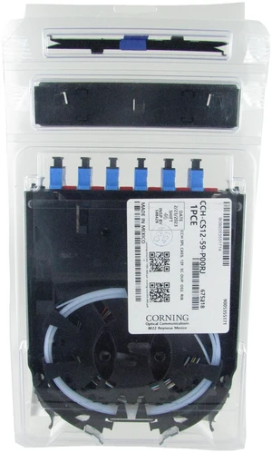 Corning CCH-CS12-59-P00RJ 12F SC UPC Duplex OS2 Ribbon Fiber Optic Splice Cassette Corning CCH-CS12-59-P00RJ 12F SC UPC Duplex OS2 Ribbon Fiber Optic Splice Cassette
